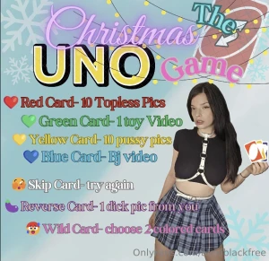 Lets play the christmas uno game tip 25 35 or 45 to draw 1 2 or 3