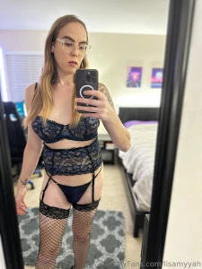 Blue lingerie and fishnets does it turn you on as much as it turns me part 1
