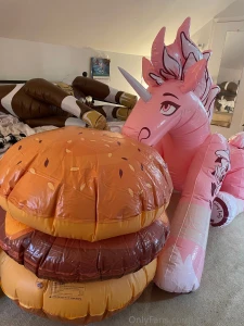 Working on some content with my lily and her new burger she just won t
