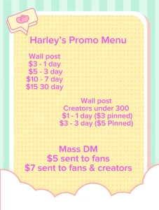 Need new subs here is my promo menu