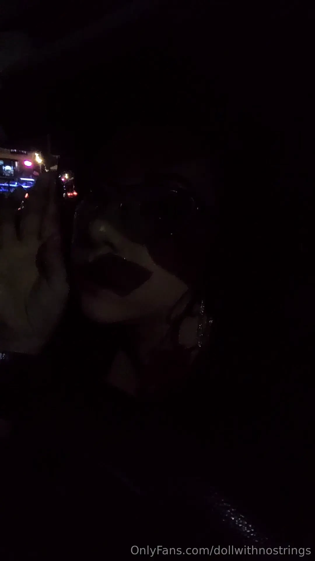 Trying to be seductive in the parking lot 