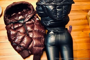 2x moncler sotiria shiny leather leggings and ugg mini bailey bows the part 13