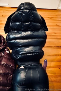 2x moncler sotiria shiny leather leggings and ugg mini bailey bows the part 12