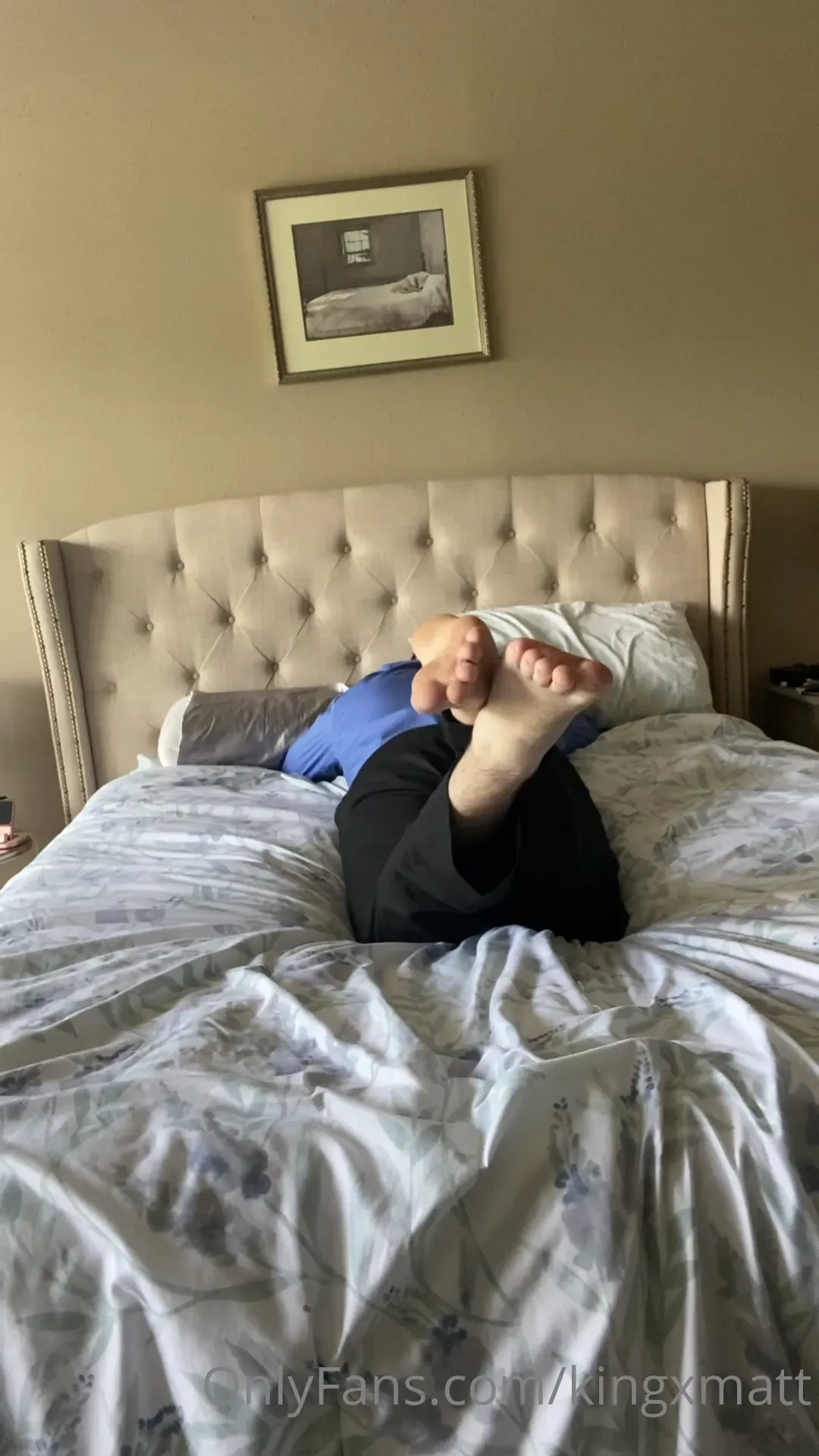 Afternoon nap while i tease you and stick my bare alpha feet in your 