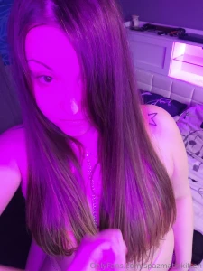 Photo shoot with some purple lighting