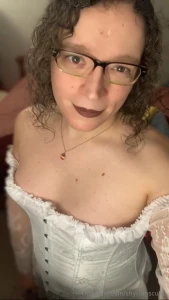 Three gorgeous photos of me in a white corset part 1