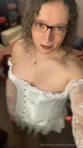 Three gorgeous photos of me in a white corset
