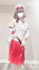 Cheeky hu tao showing her new outfit to you