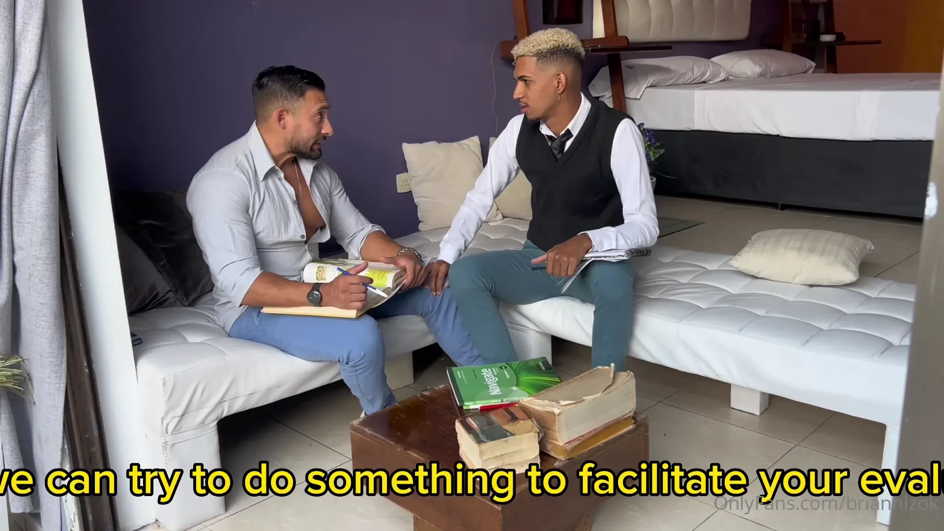 New history the professor desperate student to pass the subject 