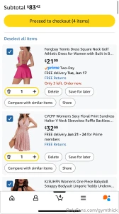 Tip towards my cart and get content