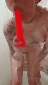 Good morning dildo play in the shower gifs show dildo bigdildo shower part 1