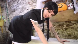 Wednesday addams blowjob facial strange facial with free_geek_boy