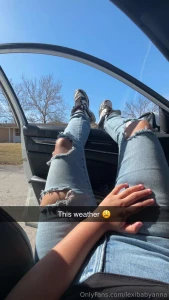 Enjoy the weather and the thighs maybe you can see them without jeans