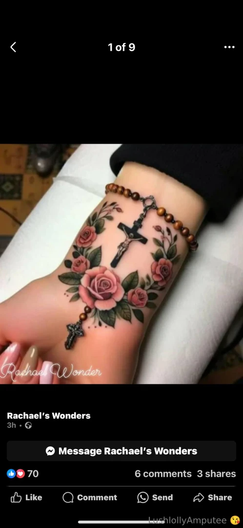 This is my right hand no fingers due to amputation the tatoo is what i 