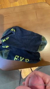 Bustin out a load all over these fxd socks