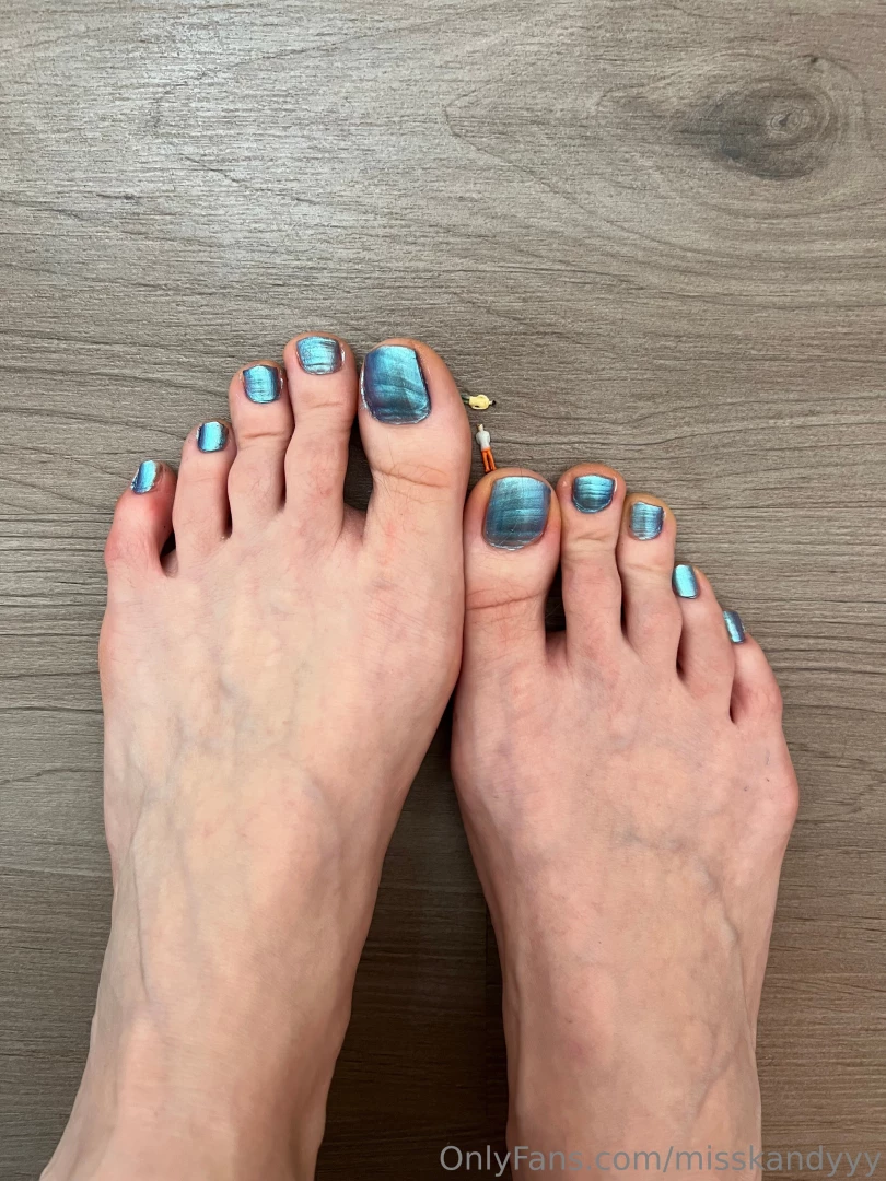 Do you like my new shiny pedi my tinies loves them part 1 