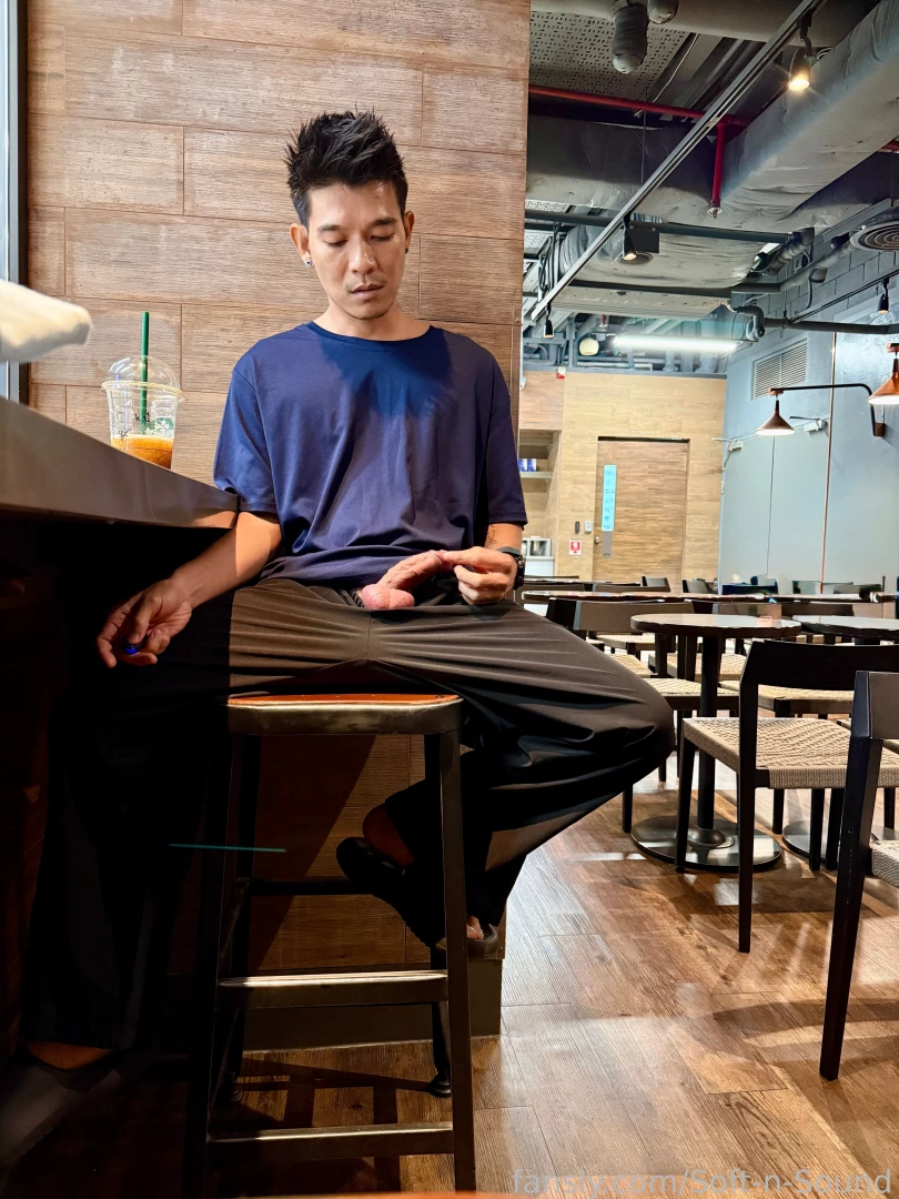 Having fun in coffee shop asian gay thai public coffeeshop nude 