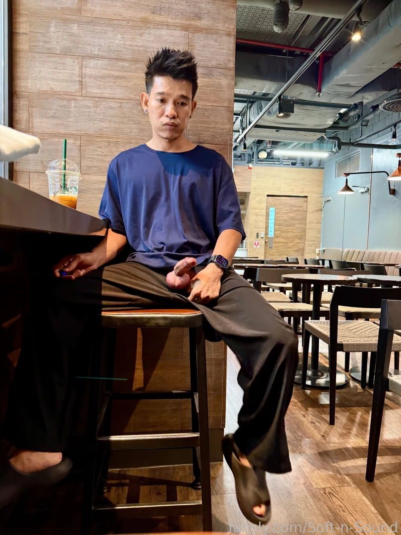 Having fun in coffee shop asian gay thai public coffeeshop nude part 1 