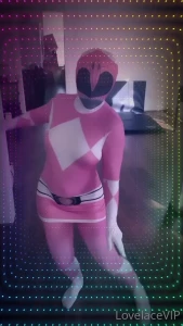 Which costume do you love my in more pink power ranger spandex or part 1