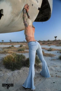 Exploring abandoned plane wrecks while my boobies are covered in cold