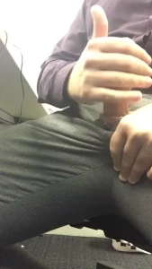 Whenever i m alone in the office my dick always comes out for a play