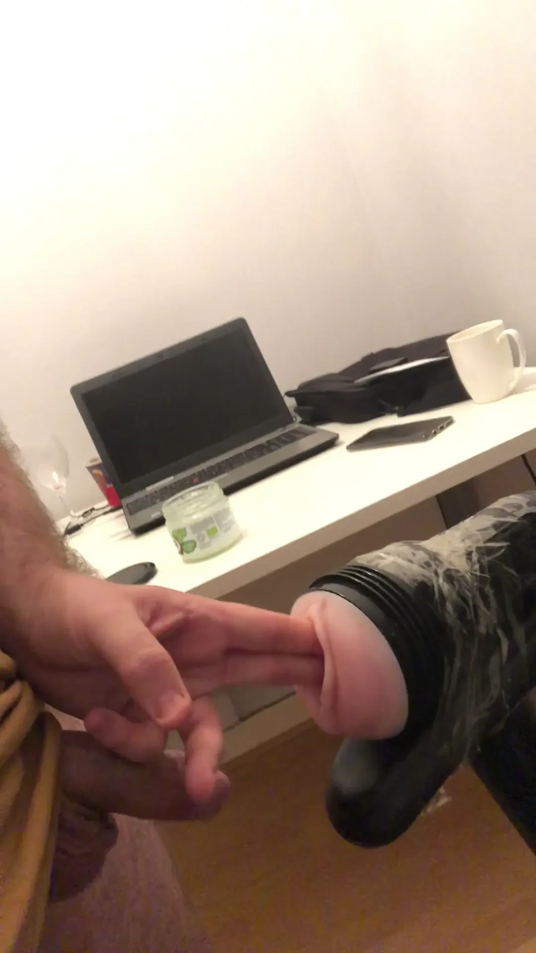 Going ham on this plastic pussy 