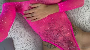 Pink mash bodysuit makes me smile