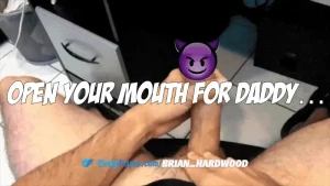 Jerking off big horny cock on couch stroking my big cock on the black