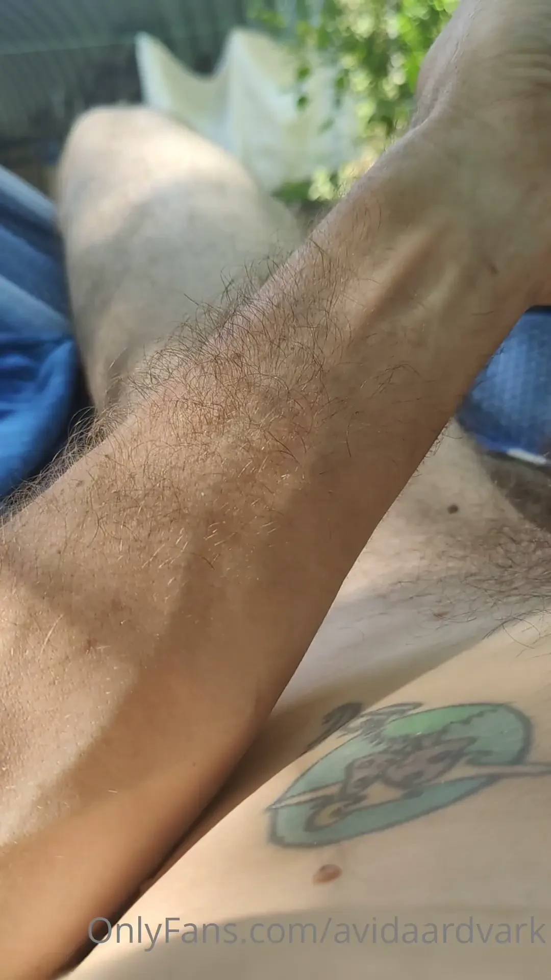 Relaxing in the hammock enjoying a break in the rainy weather 