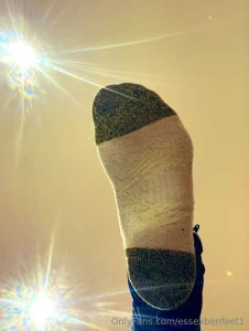 Look at my one day old sweaty gym socks with dirty sole prints as they part 1