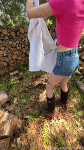 New b g video -- he finds me while i m stacking wood then i climb on part 2