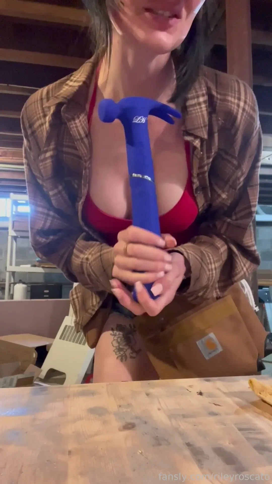 Tool time with riley waterworks show all over the tool bench come 