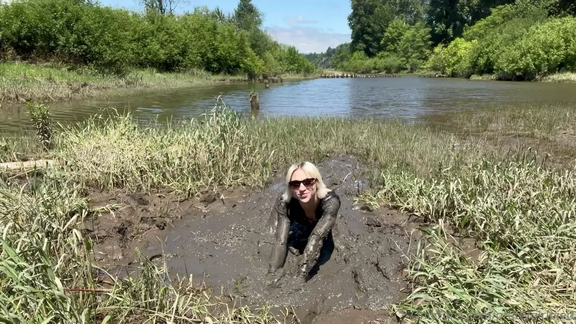 Had so much fun rolling around in the mud yesterday it was so thick 
