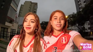 Peruvian girls walking with sperm on their face in the street cumwalk