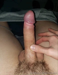 If u zoom in u can see a drop of pre cum