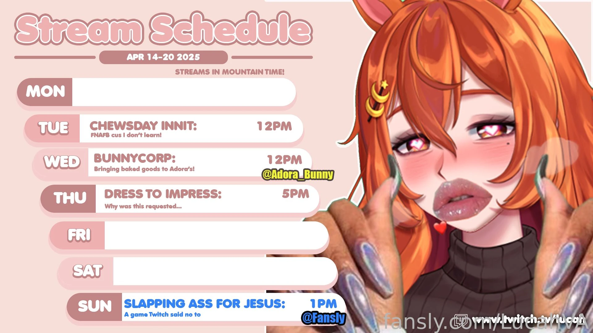 We ve got a silly stream happening this sunday at 1pm mountain 