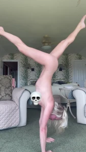 It was nude yoga today by the big windows