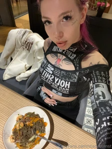 Late dinner vibes i wasn t sure about black noodles at first but turns