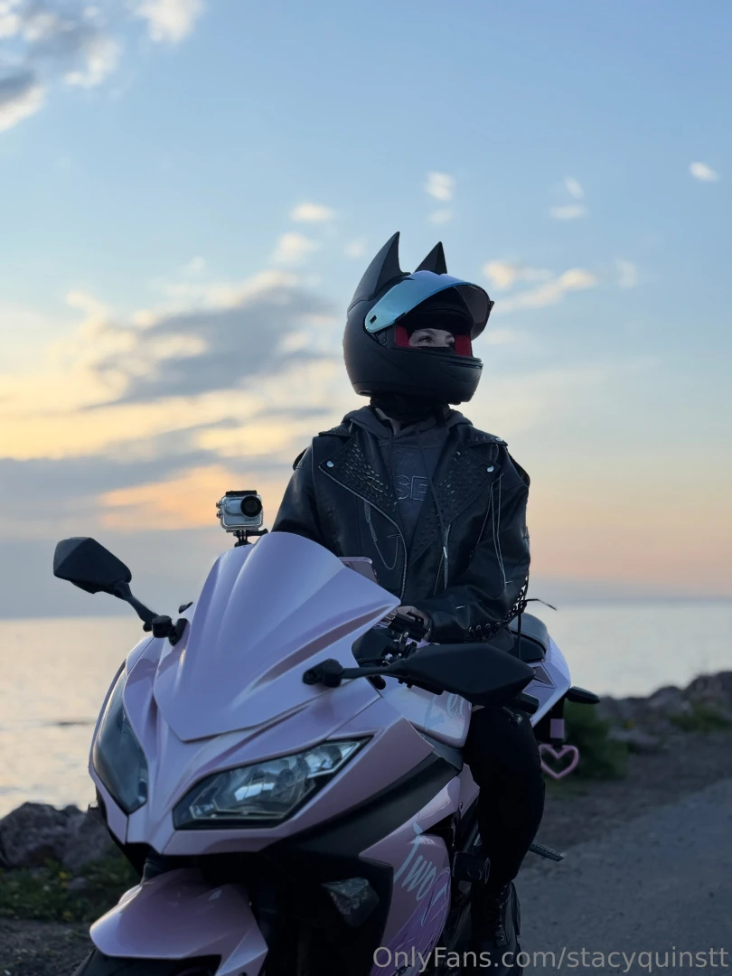 Sunset rides amp secret smiles beneath the helmet 