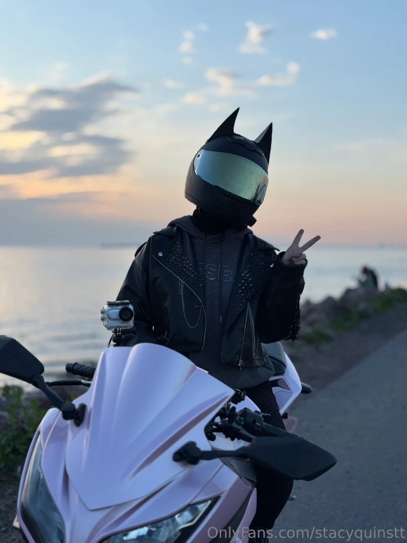 Sunset speed and cat ears guess who s the main character on this road 