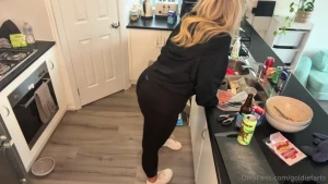 Just your bloated little housewife doing her best to clean up but