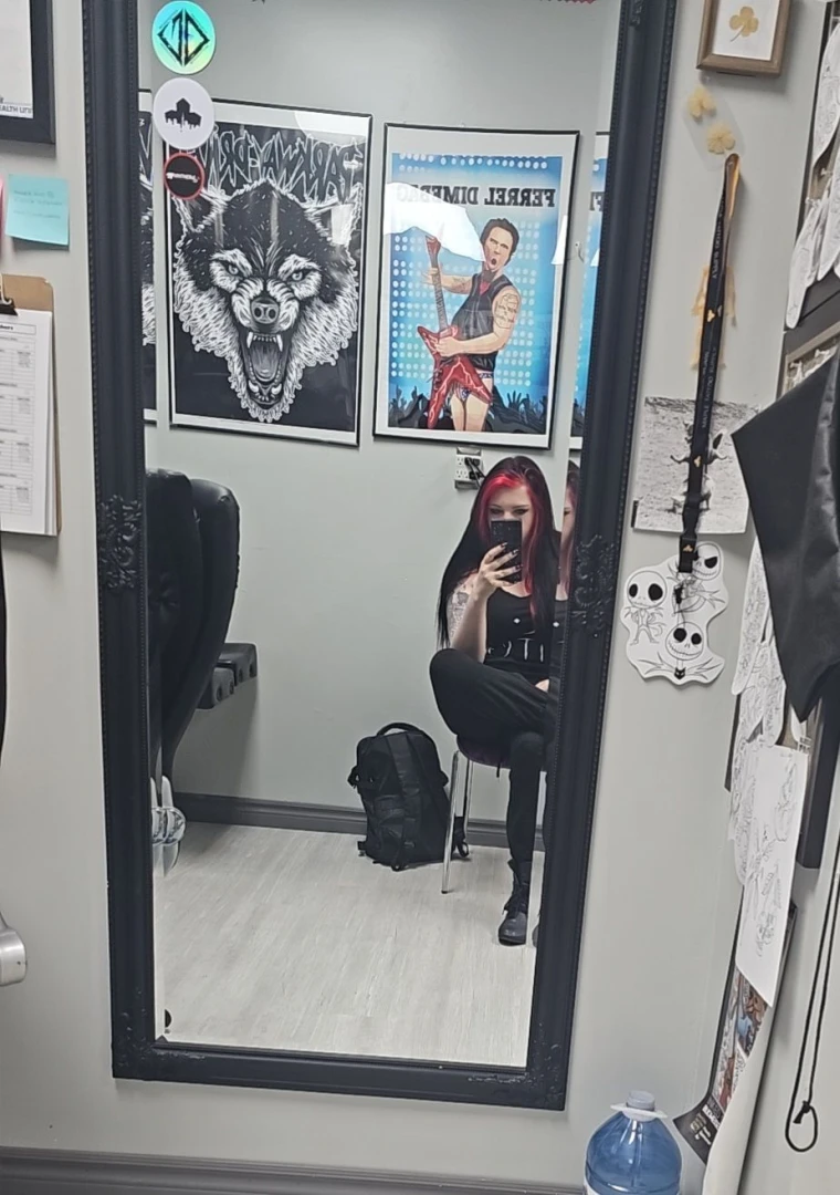 Sat through the first of two 6hr tattoo sessions to cover up the witch 