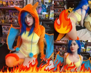 This charizard is on fire this red hot photo set includes exclusive