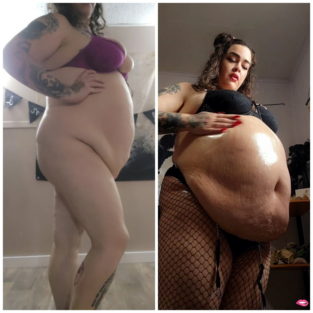 February stuffed belly versus now 
