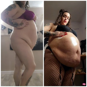 February stuffed belly versus now