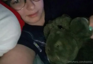 Cuddling my stuffed animal