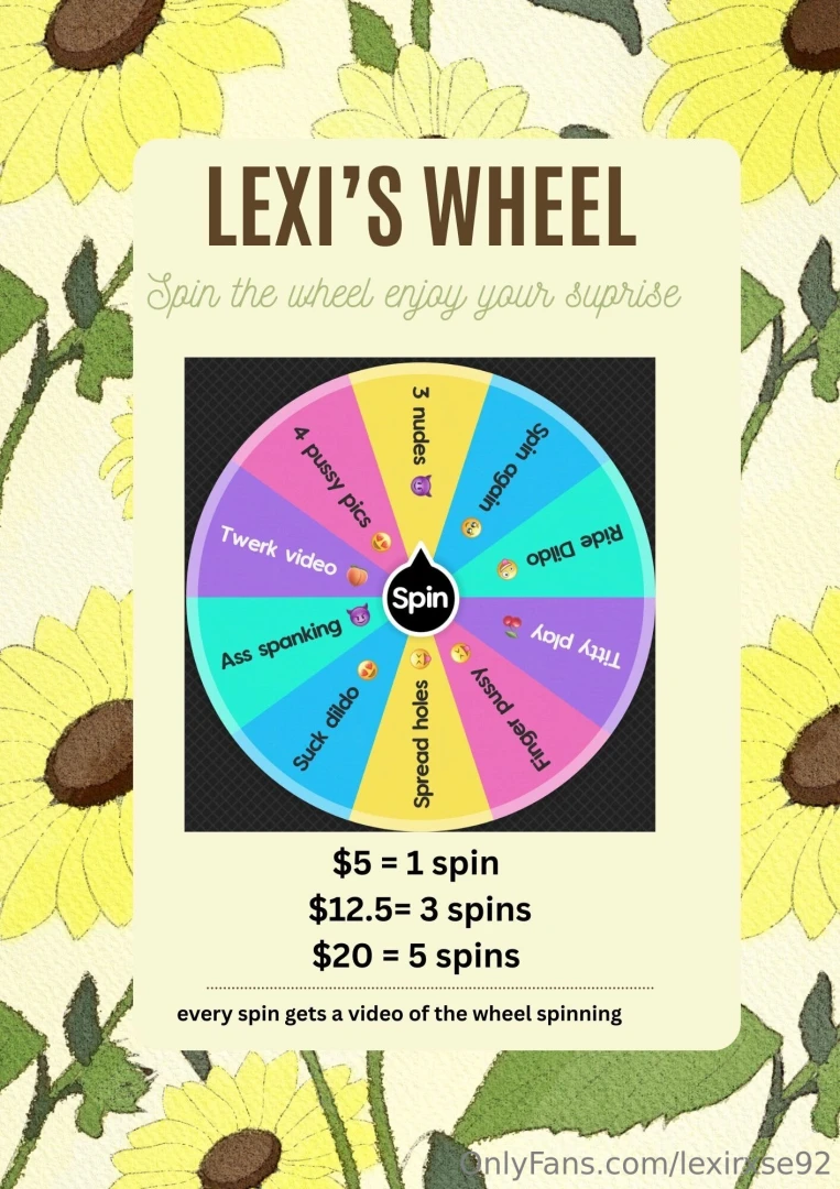 Let s kick off this weekend right spin my wheel and i ll do exactly 