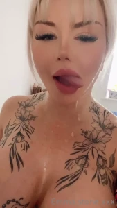 Giant load dripping off my face still covered in cum now