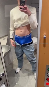 Swipe to the left to see my cum on the mirror of a train toi et would