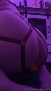 And two more vids of me riding my big thick rainbow dildo